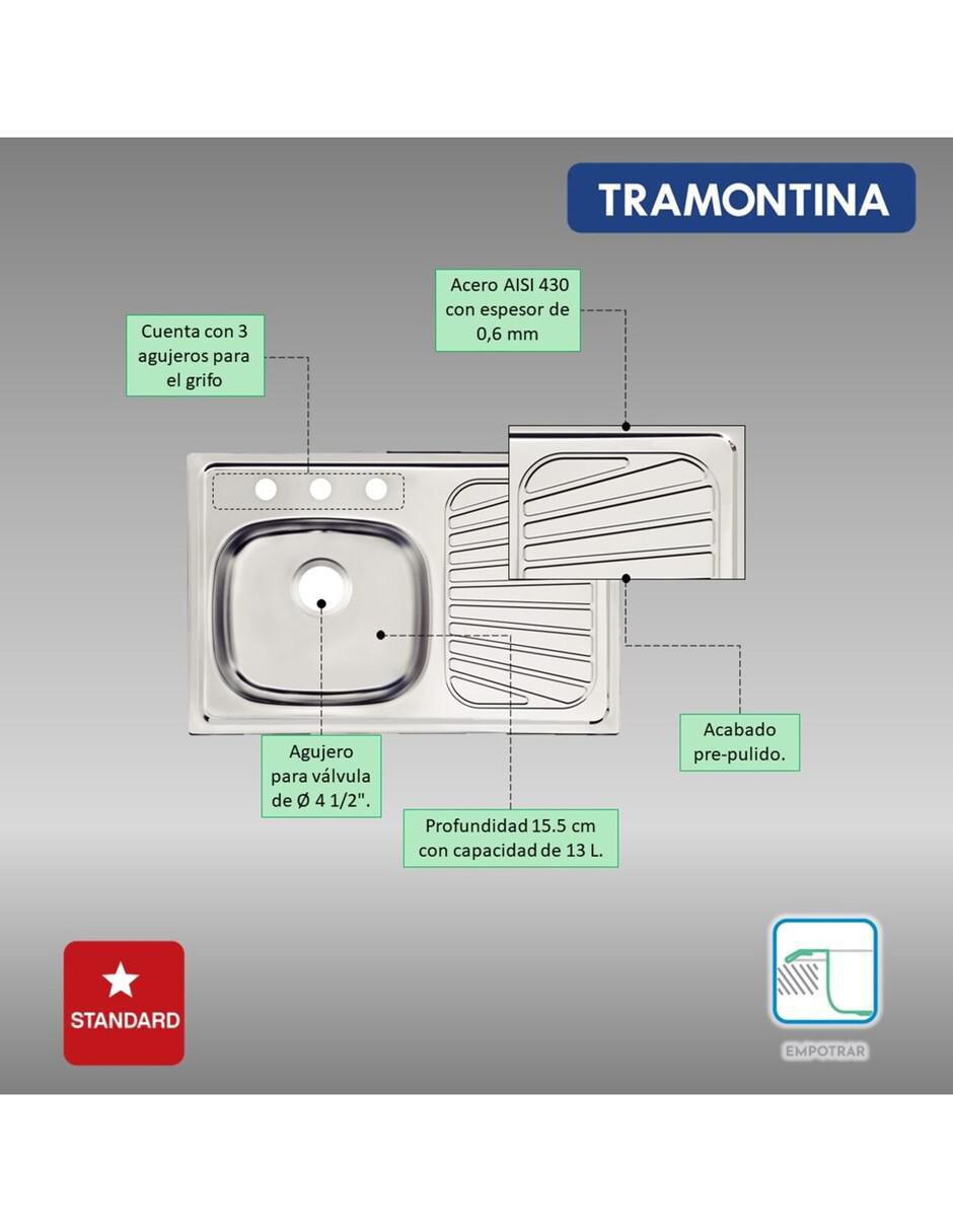 Tarja de acero inoxidable con escurridor derecho 93848535 2
