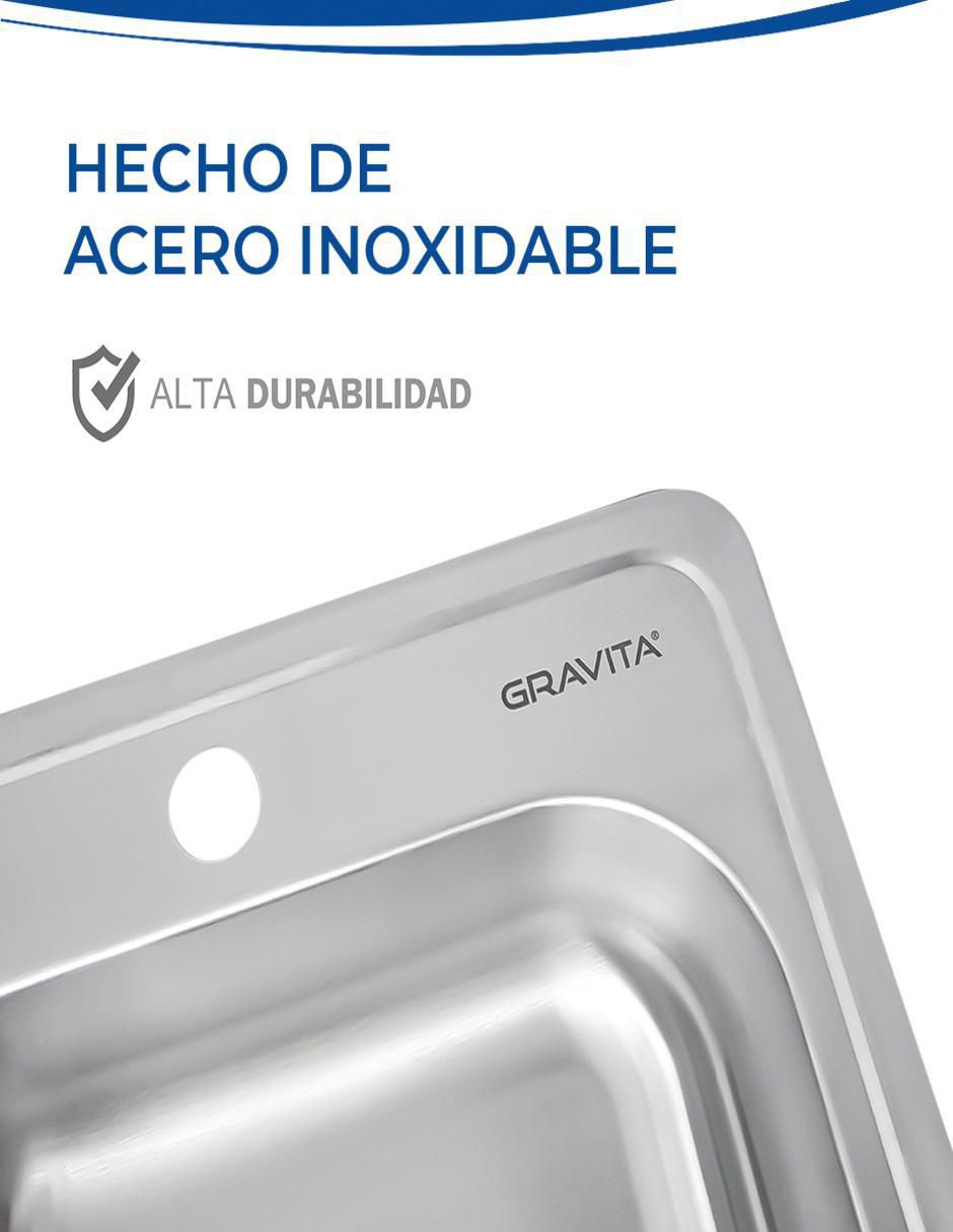 Tarja de acero inoxidable con escurridor izquierdo 2236 4