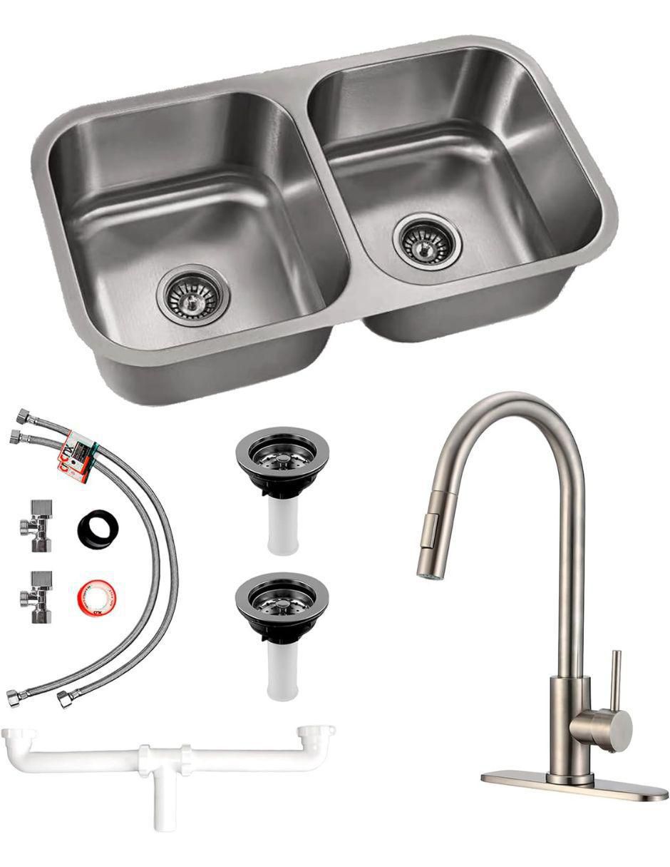 Tarja doble tina de acero inoxidable TD8247SR2GKIT-2MZM8119 Tarja doble tina de acero inoxidable TD8247SR2GKIT-2MZM8119