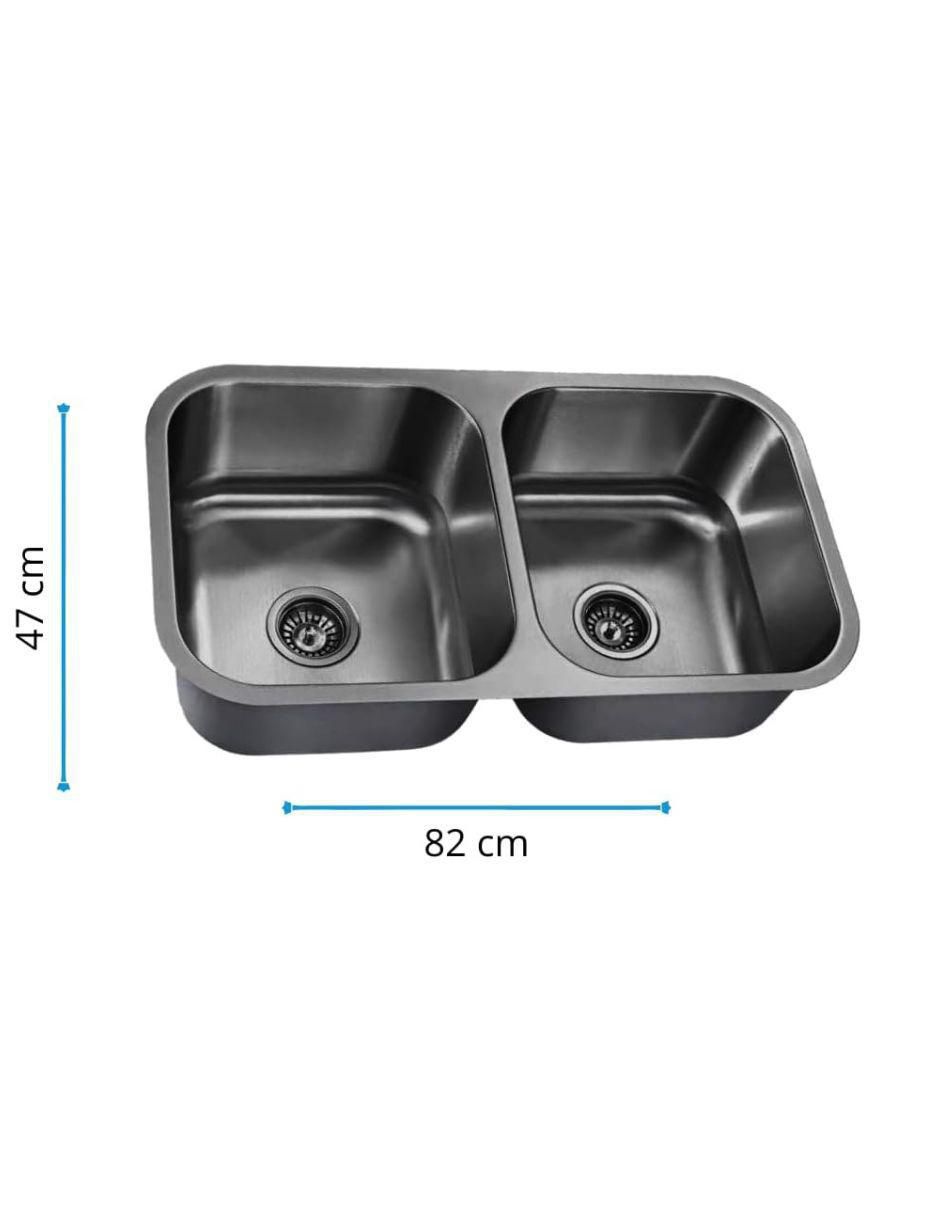 Tarja doble tina de acero inoxidable TD8247SR2N + CESP-002 6
