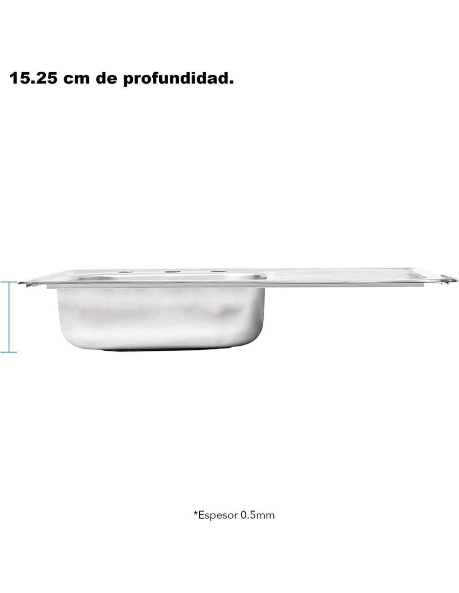 Tarja de acero inoxidable con escurridor derecho KIT3TSED8050MZM812CRT 8