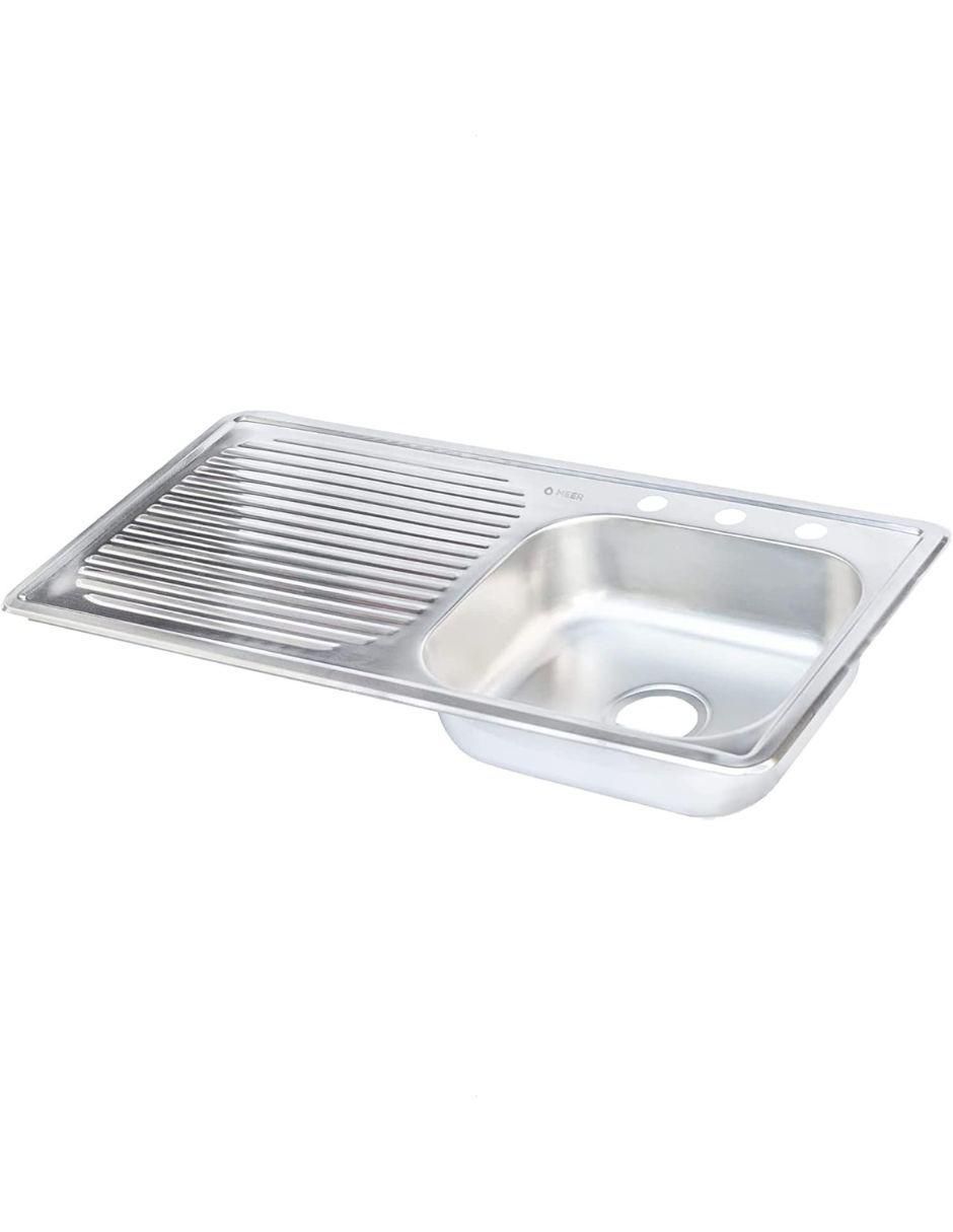 Tarja de acero inoxidable con escurridor izquierdo TSEI10050