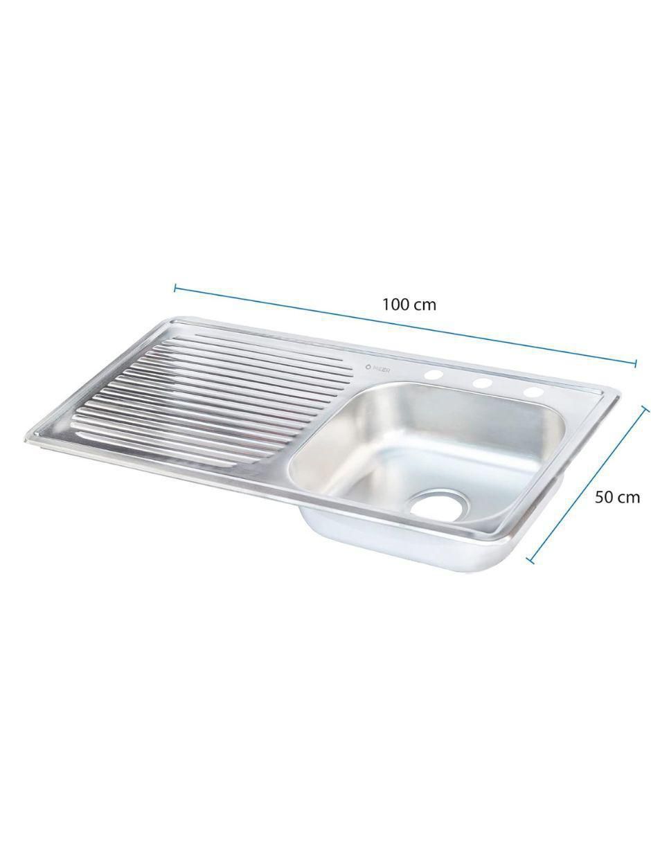 Tarja de acero inoxidable con escurridor izquierdo TSEI10050 6