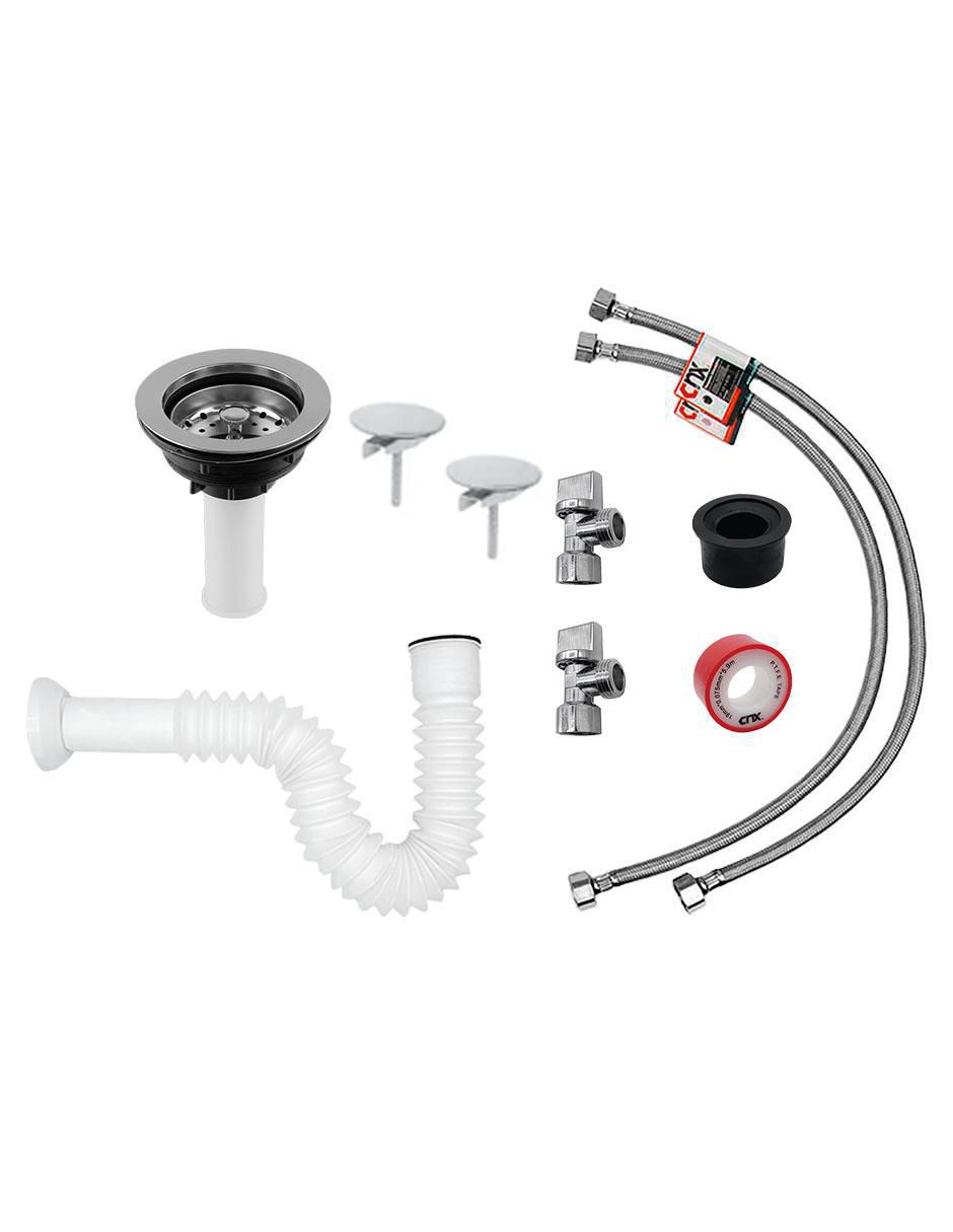 Tarja de acero inoxidable con escurridor izquierdo KIT3TSEI8050MZM814CRT 8