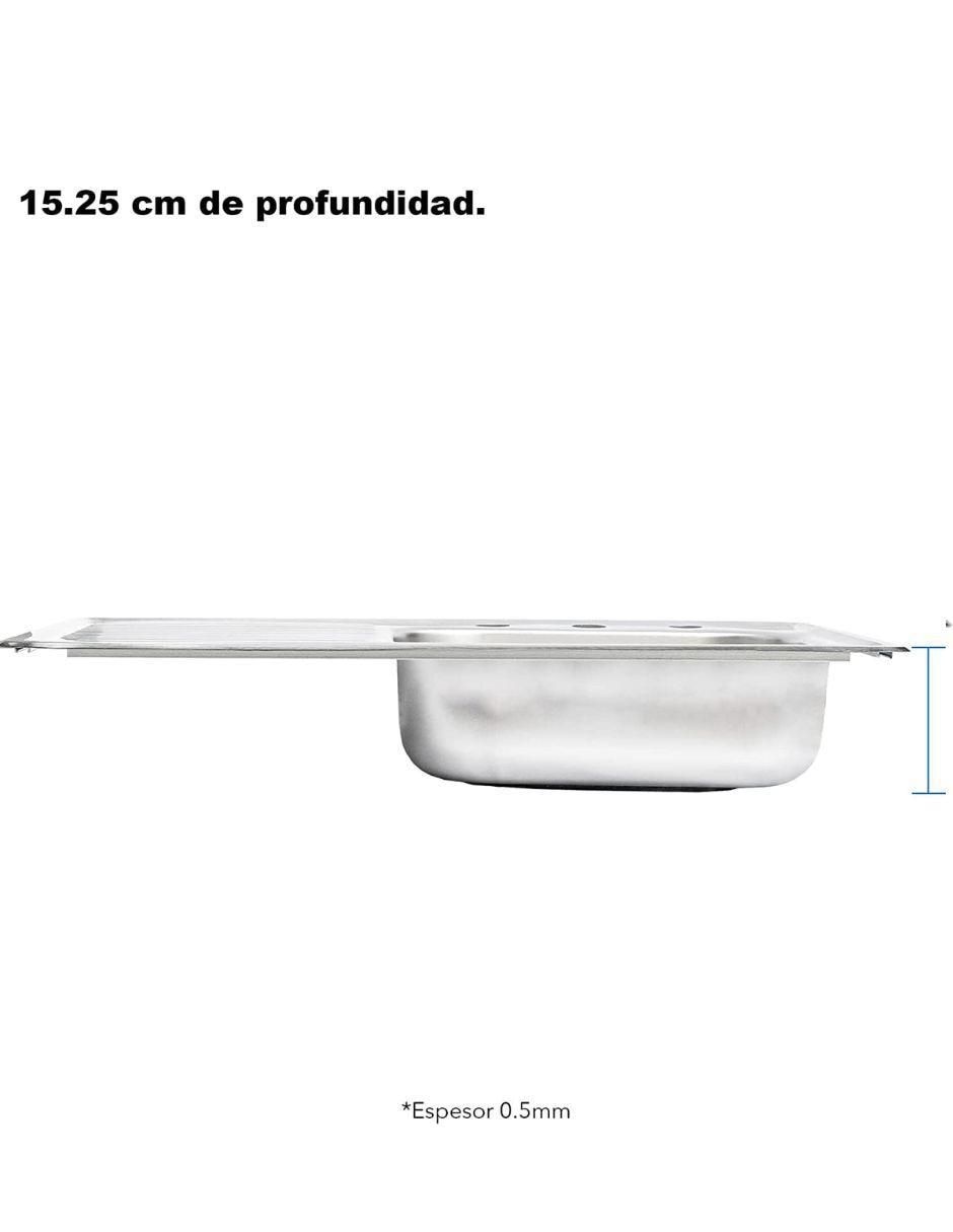 Tarja de acero inoxidable con escurridor izquierdo KIT3TSEI8050MZM814CRT 10