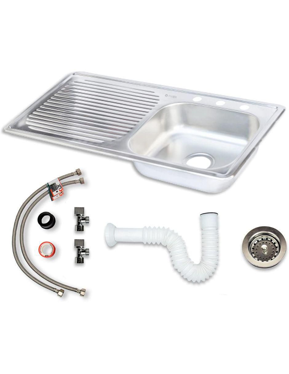 Tarja de acero inoxidable con escurridor izquierdo TSEI10050 + KIT-003