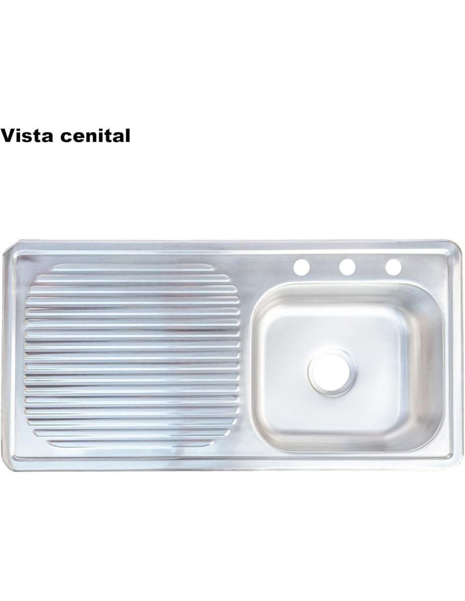 Tarja de acero inoxidable con escurridor izquierdo TSEI10050 + KIT-003 4