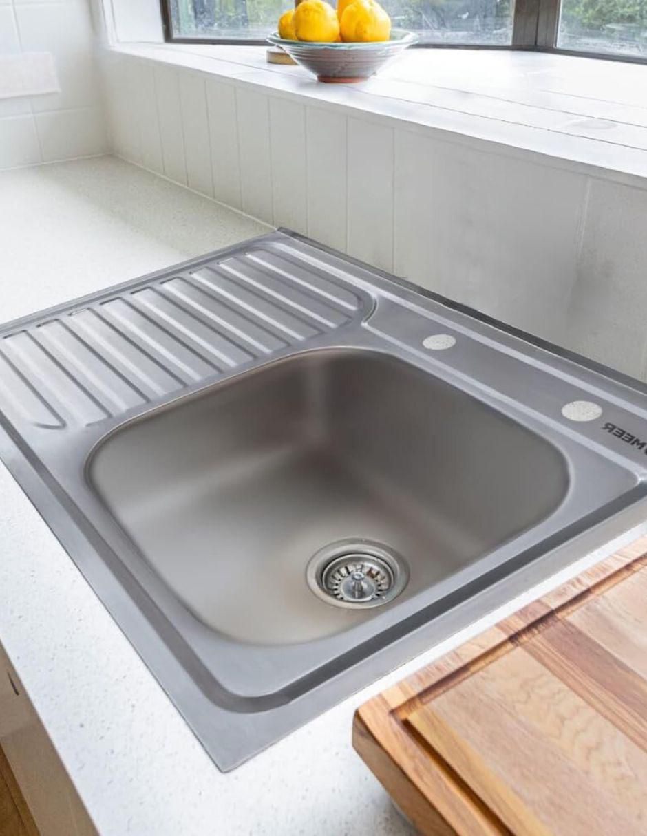 Tarja de acero inoxidable con escurridor izquierdo TSEI8050S 2