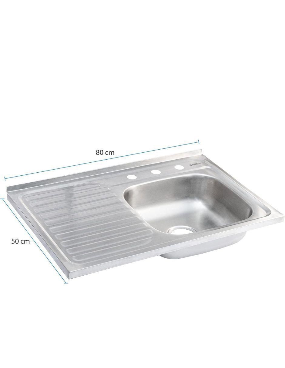 Tarja de acero inoxidable con escurridor izquierdo TSEI8050S 8