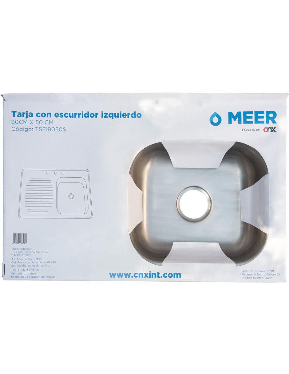 Tarja de acero inoxidable con escurridor izquierdo TSEI8050S 7