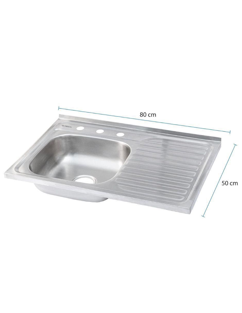 Tarja de acero inoxidable con escurridor derecho TSED8050S 7