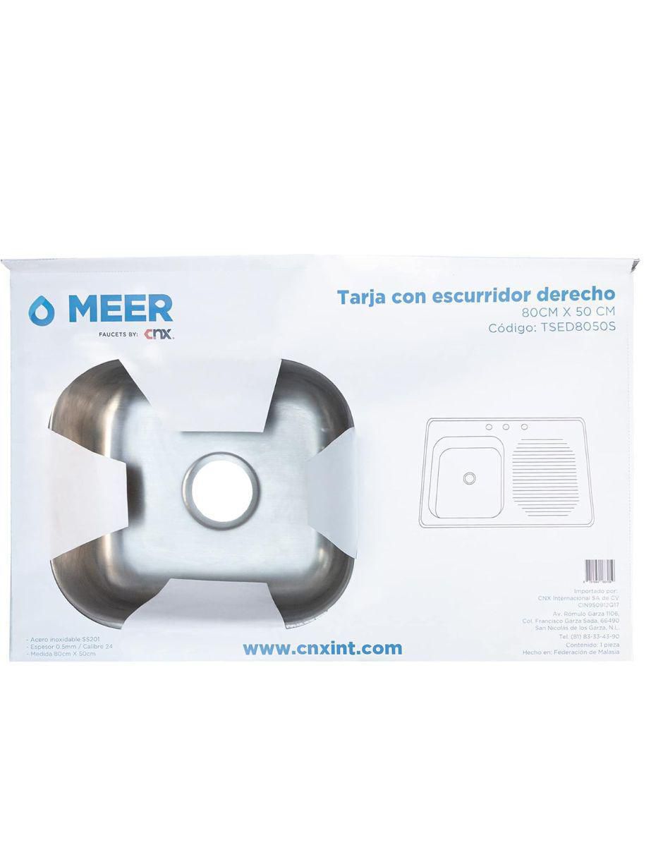 Tarja de acero inoxidable con escurridor derecho TSED8050S 6