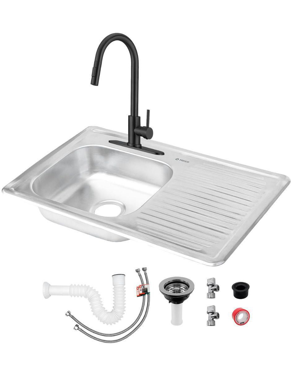 Tarja de acero inoxidable con escurridor derecho TSED8050MZM8120KIT-003