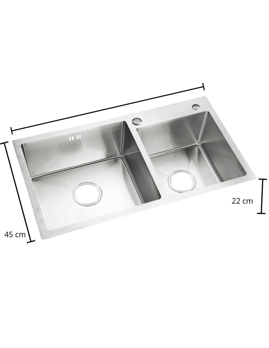 Tarja doble tina de acero inoxidable TD8245-1S MZM8119 COM 10