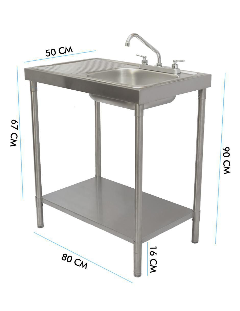 Tarja de acero inoxidable con escurridor Izquierdo 7