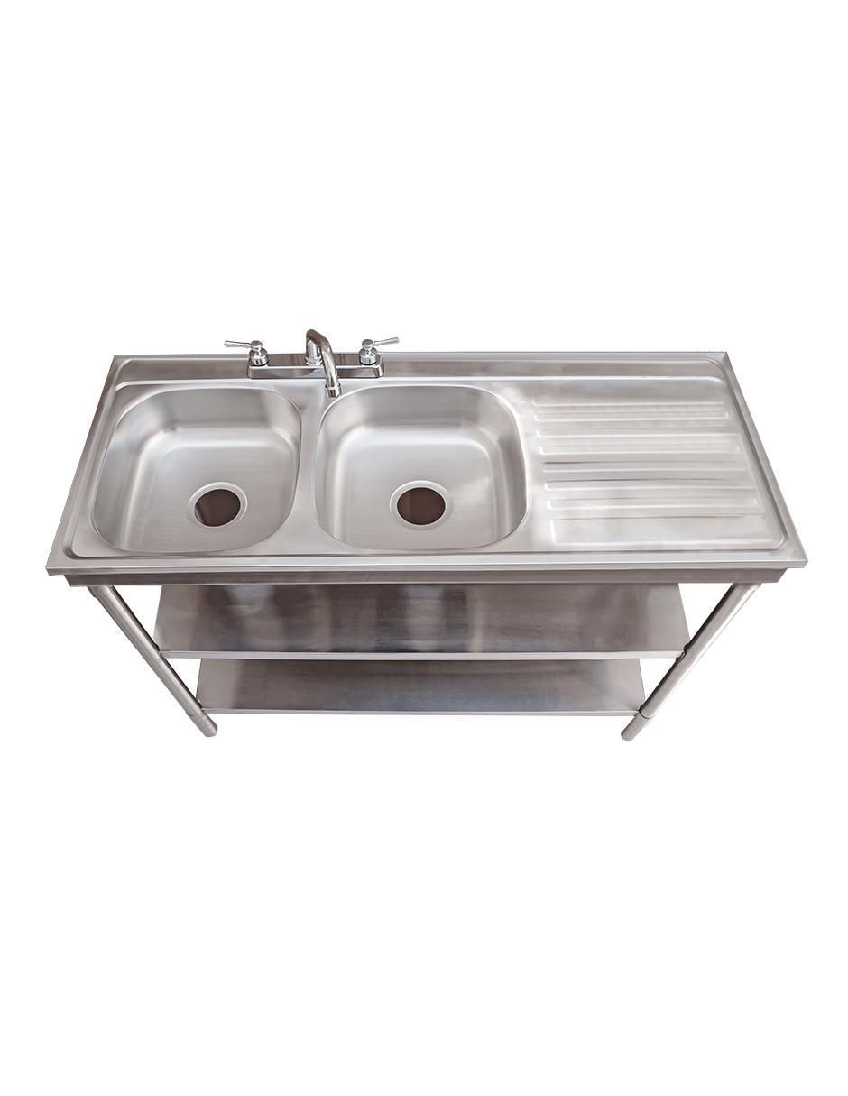 Tarja de acero inoxidable con escurridor derecho 3