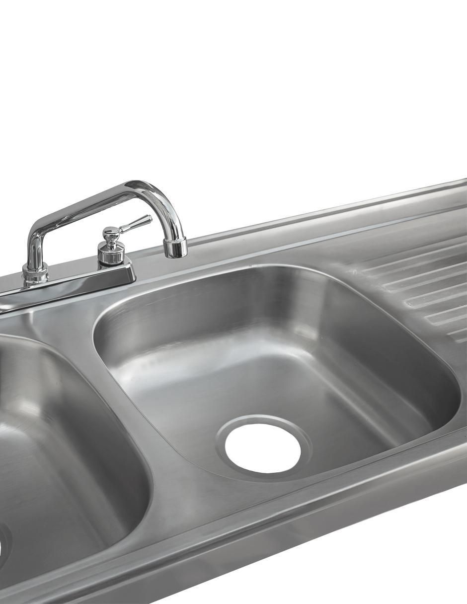 Tarja de acero inoxidable con escurridor derecho 4