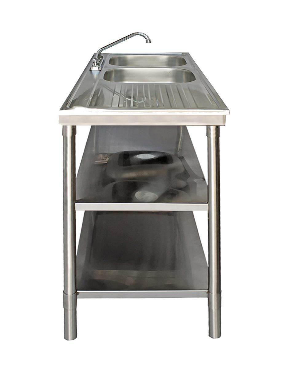 Tarja de acero inoxidable con escurridor izquierdo 2