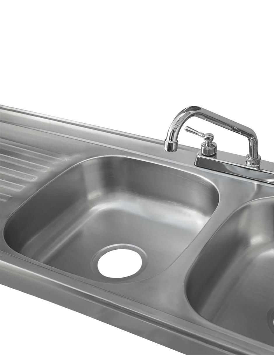 Tarja de acero inoxidable con escurridor izquierdo 3