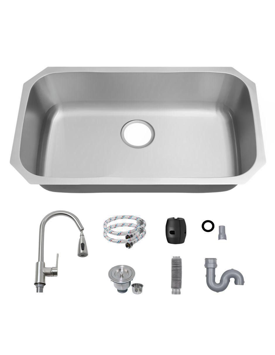 Tarja 1 tina de acero inoxidable Kit ovalada 1T Tarja 1 tina de acero inoxidable Kit ovalada 1T