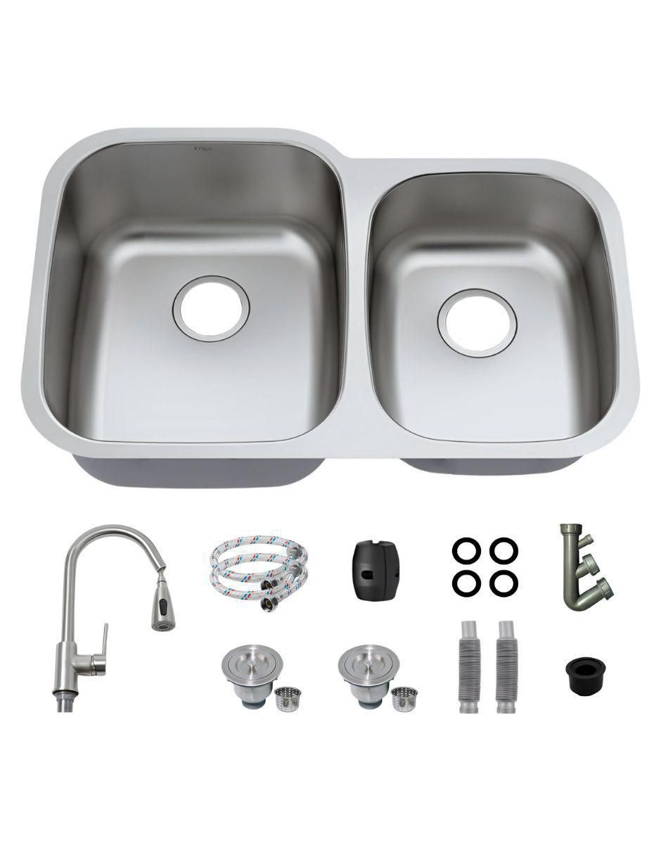 Tarja doble tina de acero inoxidable 60-40 kit