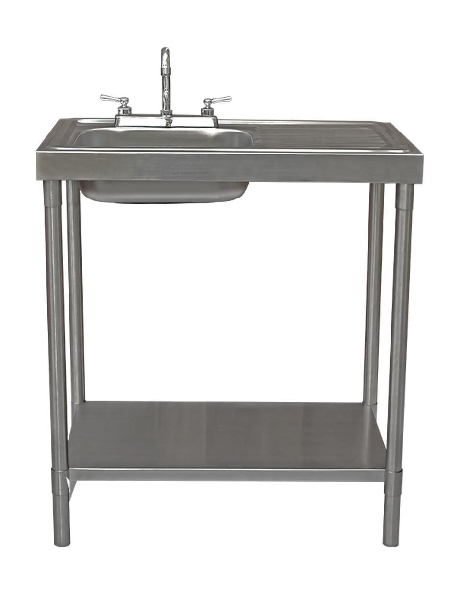 Tarja de acero inoxidable con escurridor derecho