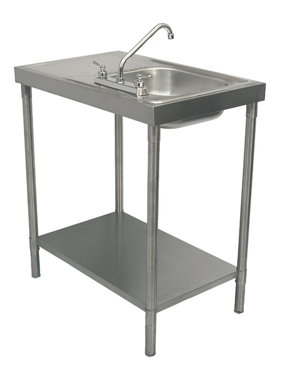 Tarja de acero inoxidable con escurridor derecho 2
