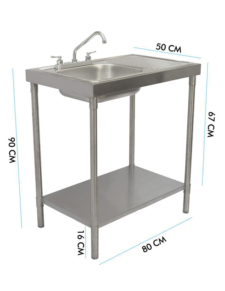Tarja de acero inoxidable con escurridor derecho 7