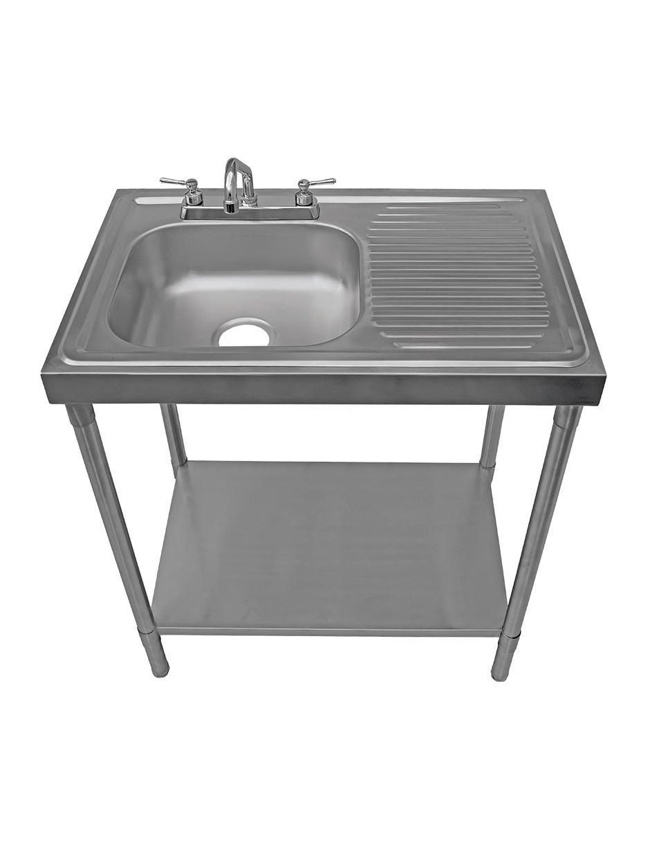 Tarja de acero inoxidable con escurridor derecho 4