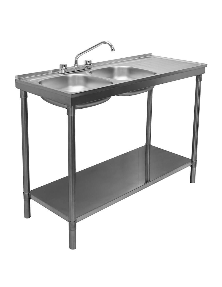 Tarja de acero inoxidable con escurridor derecho