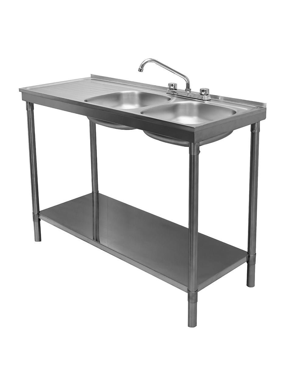 Tarja de acero inoxidable con escurridor derecho 2