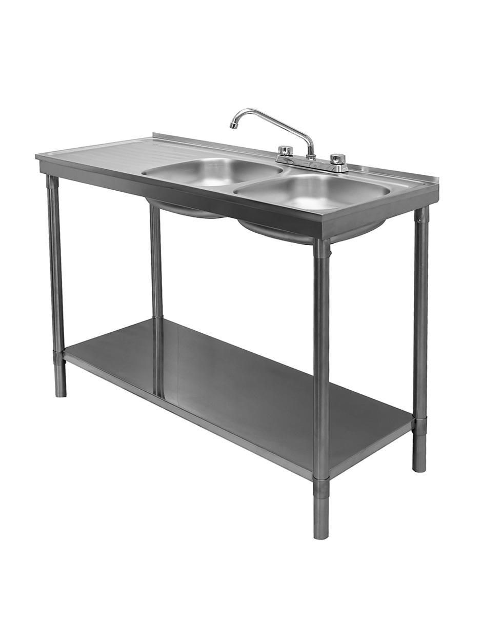 Tarja de acero inoxidable con escurridor izquierdo 2