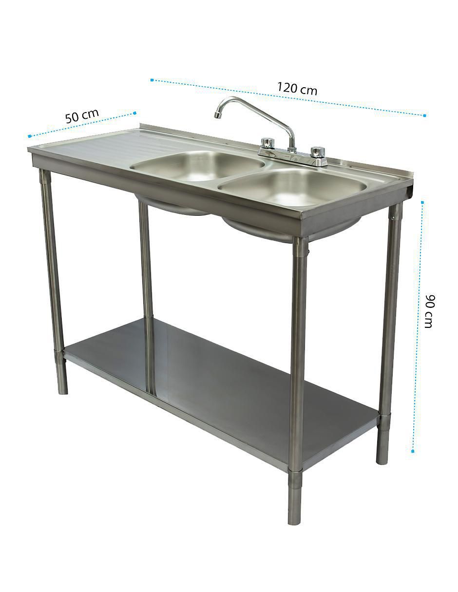 Tarja de acero inoxidable con escurridor izquierdo 7