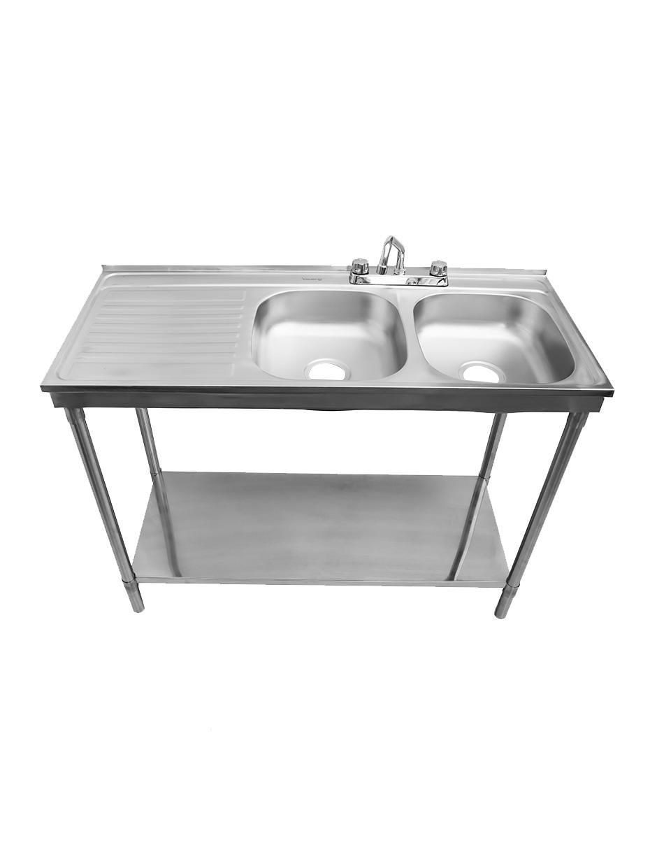 Tarja de acero inoxidable con escurridor izquierdo 4