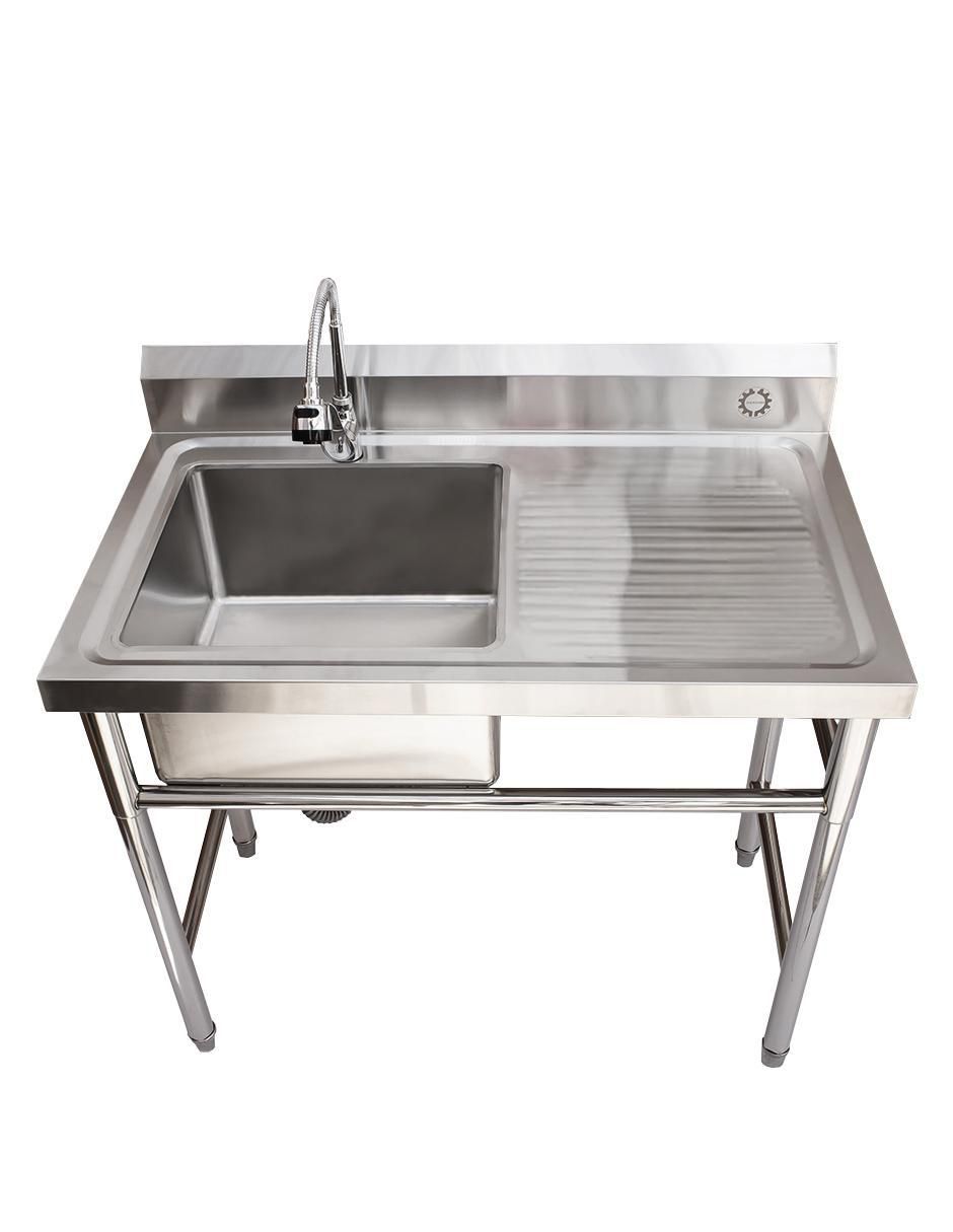 Tarja de acero inoxidable con escurridor derecho 1