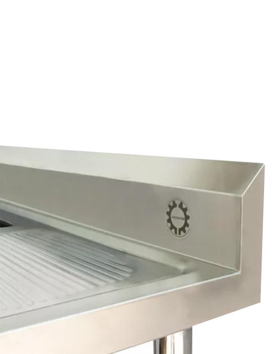 Tarja de acero inoxidable con escurridor derecho 6