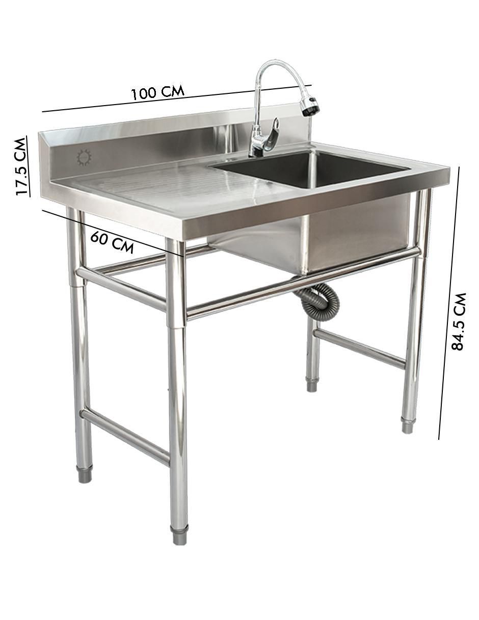 Tarja de acero inoxidable con escurridor izquierdo 6
