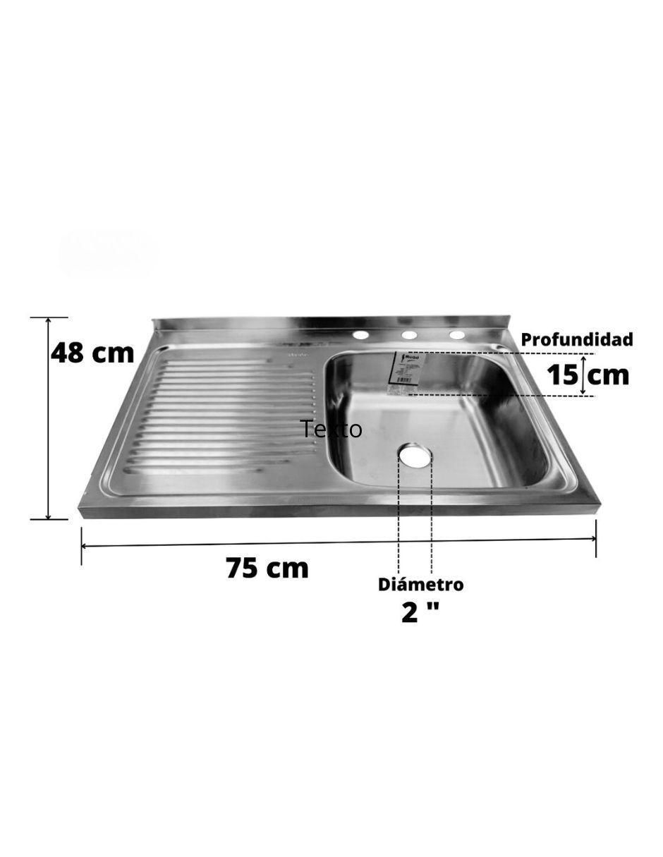 Tarja de acero inoxidable con escurridor izquierdo 9-EIR 4