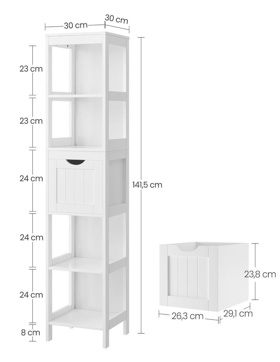 Torre de baño Sofie de MDF armable 4